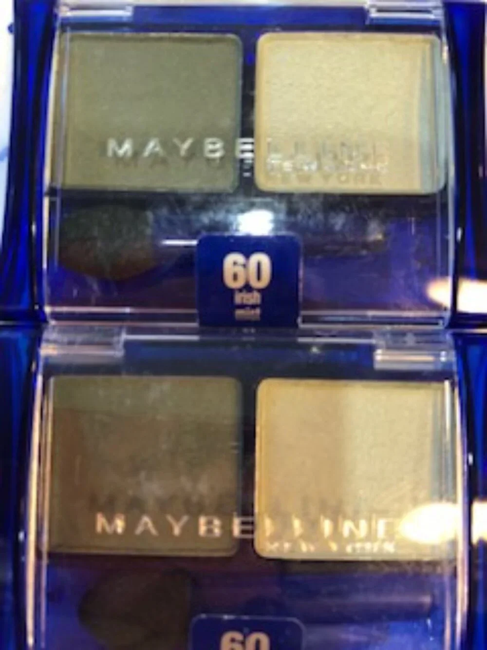 Two Unused NWT Discontinued Eye Shadow Irish Mist Maybelline Classic Green Pair